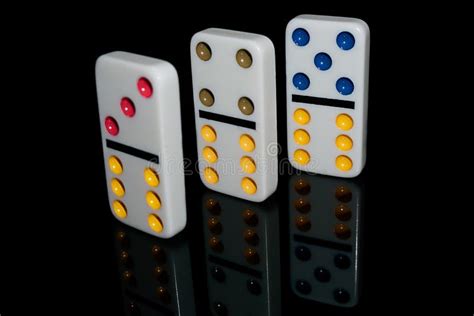 Colored Dominoes Lined Up Domino Effect Stock Image Image Of