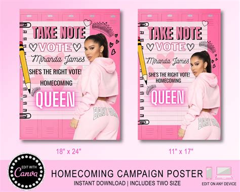 Homecoming Queen Poster Sign Class Campaign Class President - Etsy