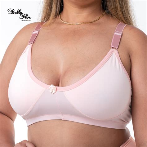 Kit 2 Sutiãs Reforçados Alta Sustentação Sem Bojo Lingerie Plus Size Shopee Brasil