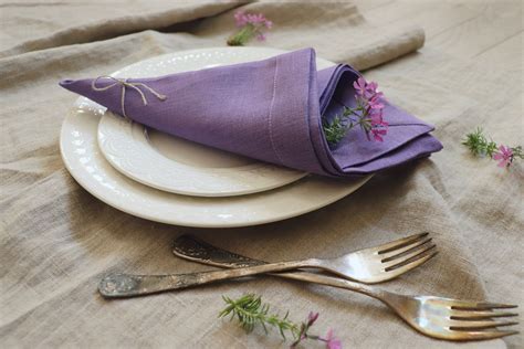 Excited To Share The Latest Addition To My Etsy Shop Natural Linen Napkins Set In Purple Color