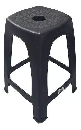 Banco Banqueta Negra Pvc 48cm Alto Cuotas sin interés