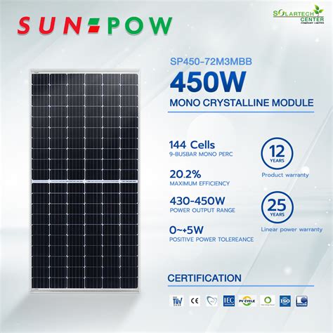 Sunpow Solar Pv Module W Mono Hf