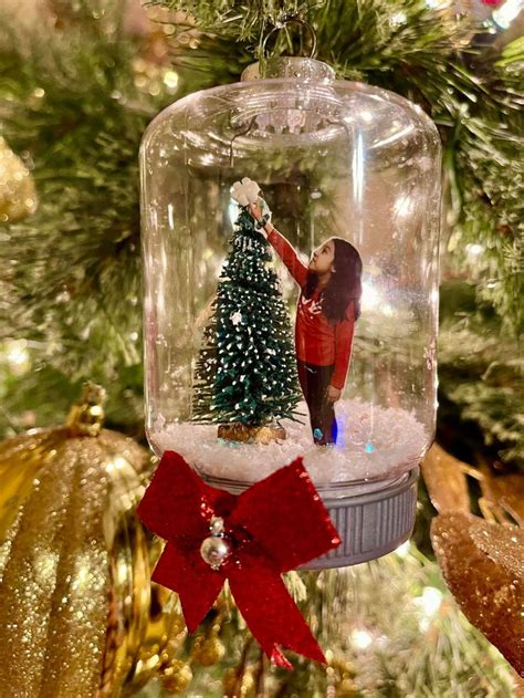 Dollar Tree Snow Globe Jar Ornament Photo Photo Christmas Ornaments