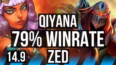 QIYANA Vs ZED MID 79 Winrate 8 Solo Kills Godlike KR Master