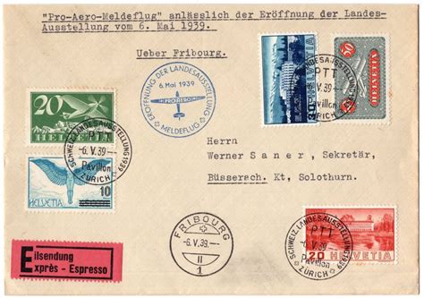 Landi Meldeflug 1939 per Express von ZÜRICH nach FRIBOURG Kaufen