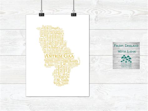 County Gaa Clubs Wall Art Print Ireland Prints Irish Prints Etsy