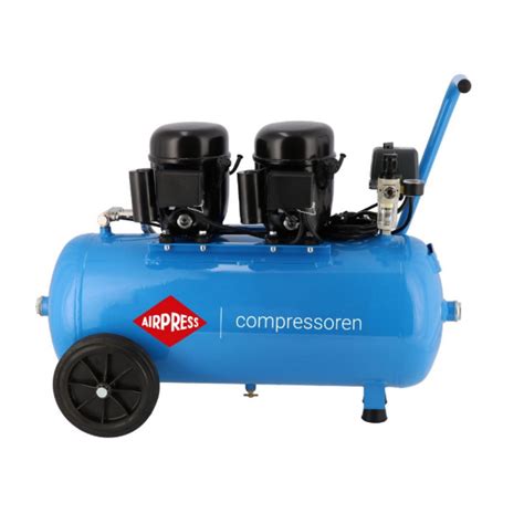 Безшумен двубутален компресор L 100-50 8 бара 1 HP/0.74 kW 80 л./мин ...