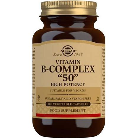 Solgar Vitamin B Complex High Potency Vegetable Capsules Pack Of