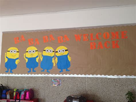 Welcome Back To School Bulletin Board Minions Bulletin Board Back From