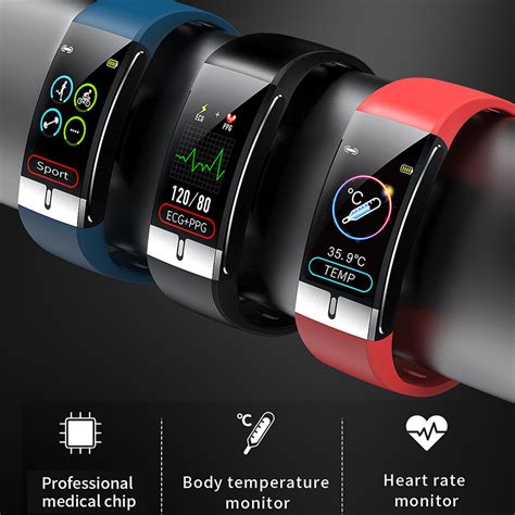 Smart Watch Band Temperature Measure Ecg Heart Rate Blood Pressure Body