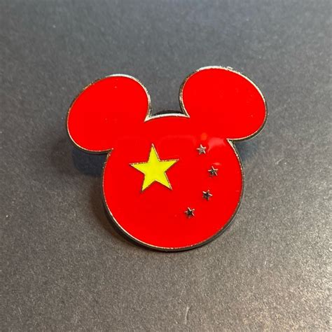 Disney Other Disney Pin Mickey Mouse Head With Chinas Flag Poshmark