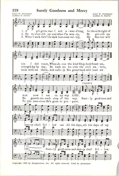 Surely Goodness And Mercy Complete Arrangement Digital Hymn Sheet Music