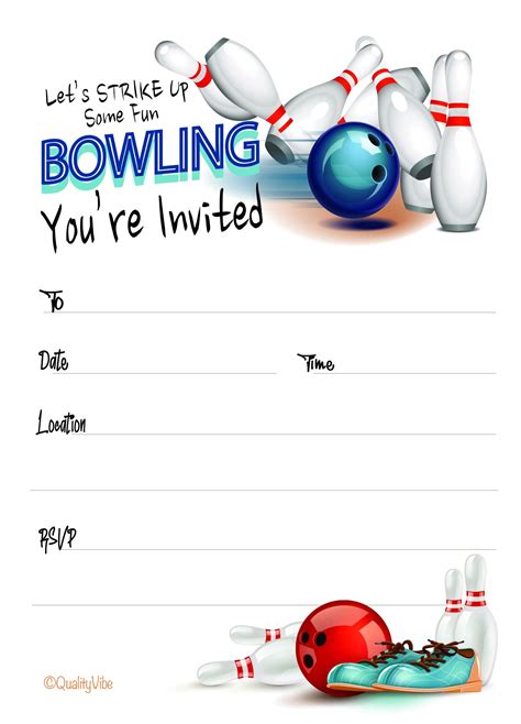 25 Bowling Party Invitations With Envelopes Fill In Style You Re Invited To Strike