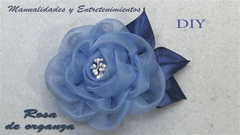 Diy Flor Facil Rosa De Organza Manualidades Y Entretenimientos