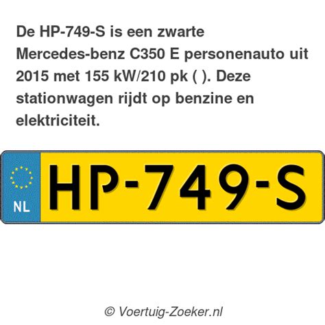 Kenteken Hp S Mercedes Benz C E Auto Hp S Voertuig