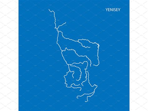 Map of Yenisey river drainage basin by Petr Polák on Dribbble