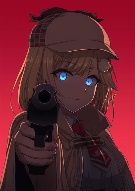 Safebooru 1girl Aiming At Viewer Blonde Hair Blue Eyes Capelet