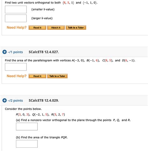 Solved Find Two Unit Vectors Orthogonal To Both 8 5 1 Chegg