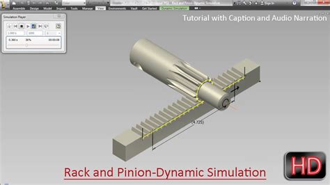 Rack And Pinion Dynamic Simulation Autodesk Inventor Tutorial With