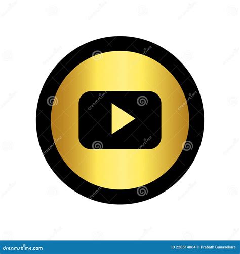 Gold And Black Coloured Youtube Logo Icon Editorial Stock Image