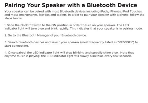 Ocean Star Electronics Vf Bt Bluetooth Tube Speaker User Manual