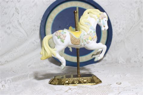 Porcelain Carousel Horse Figurine Nursery Decor Horse Figurine