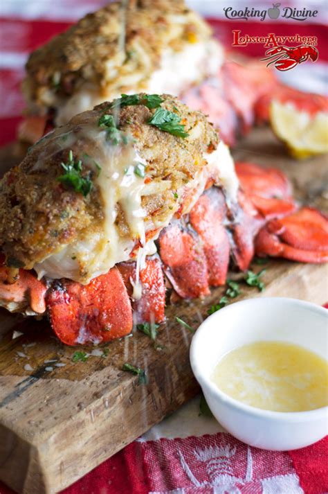 Crab and Bacon Stuffed Lobster Tails - CookingDivine.com