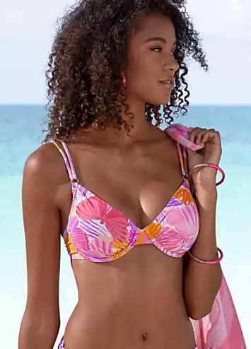 Sunseeker Butterfly Print Underwired Bikini Top Look Again