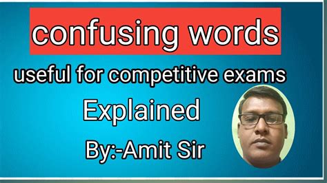 English Expo With Amit Sir Very Important Confusing Words Useful For