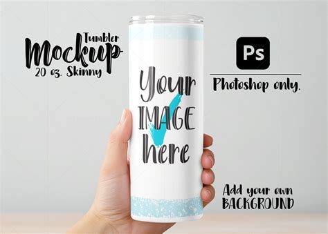 20oz Skinny Tumbler PSD Mockup Graphic by TyphoonLetters · Creative Fabrica