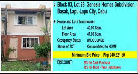 Pag IBIG Foreclosed TOWNHOUSE At LOT 28 BLOCK 03 GENESIS HOMES