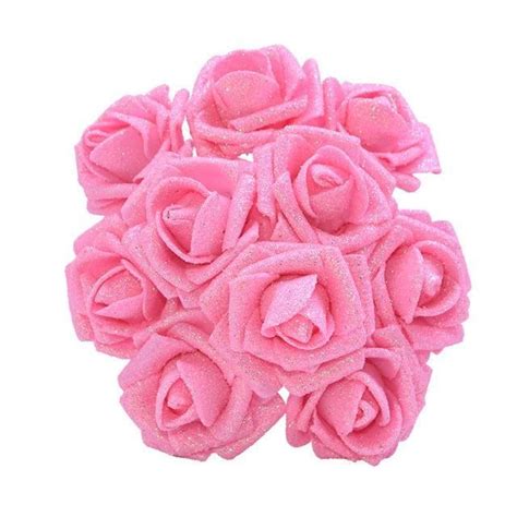 Fleur Sechee Pink Bouquet De Roses Artificielles En Mousse