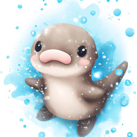 3d Cute Platypus Clipart With Watercolor Illustration · Creative Fabrica