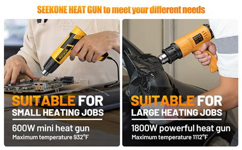 SEEKONE Mini Heat Gun W Dual Temperature Hot Air Gun Tool With Ft Long Cable