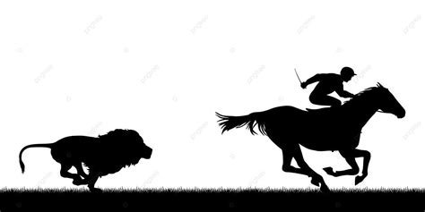 Lion Chasing Racing Horse Attack Prey Illustration Vector Attack Prey