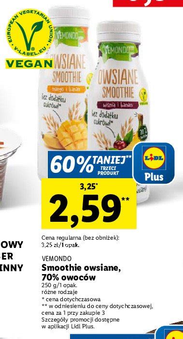 Smoothie owsiane wiśnia banan Vemondo cena promocje opinie