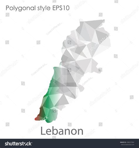 Lebanon Map Geometric Polygonal Styleabstract Tessellationmodern Stock