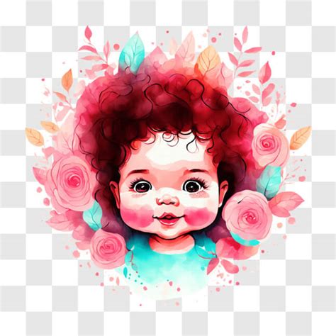 T L Charger Peinture Aquarelle D Une Adorable Petite Fille Aux Cheveux