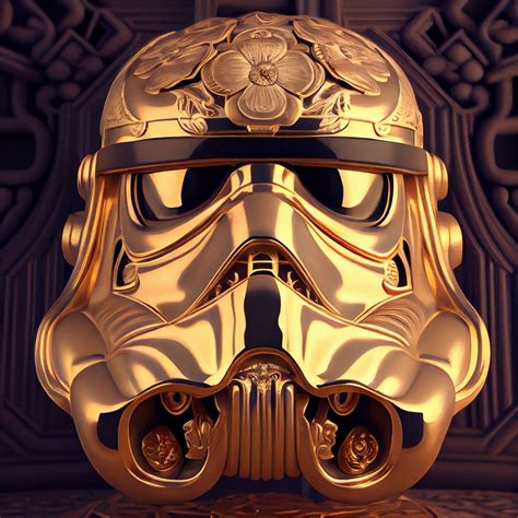 Stormtrooper helmet gold | Disenos de unas, Cuadros, Diseño tattoo