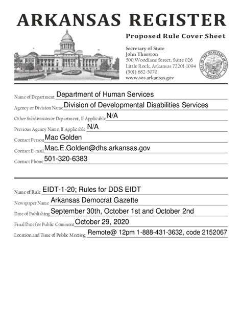 Fillable Online Proposed Rule Cover Sheet Fax Email Print