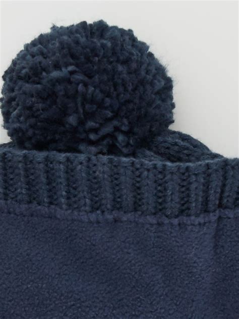 Bonnet En Maille Torsad E Bleu Marine Kiabi