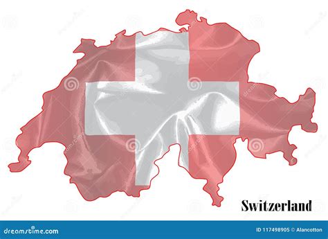 Switzerland Flag Map stock vector. Illustration of artwork - 117498905