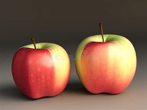 2 Apples Red Greem Sitting On Flat Surface Stock Image Image Of Colour Side 270487765