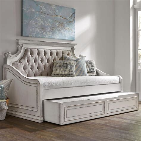 Liberty Furniture Magnolia Manor 244 Day Ttr Twin Trundle Daybed With Tufted Upholstered Back