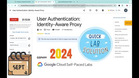 User Authentication Identity Aware Proxy Qwiklabs GSP499 With