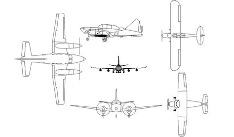 Aircraft Cad Blocks Elevation Design Cadbull