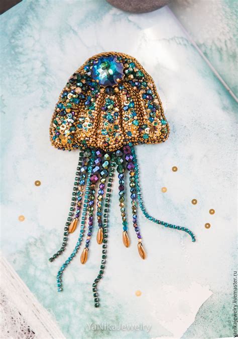 БРОШЬ МЕДУЗА , морские броши с кристаллами Swarovski в интернет ...