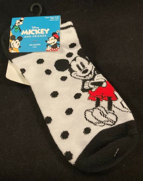 Disney Mickey Minnie Mouse 1 Pair No Show Socks Size Womans 4