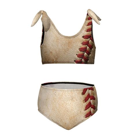 Baseball Background Girl S Piece Bikini Set Beach Sport Swimsuit Swimwear Y Cm