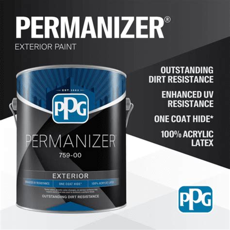 PPG PERMANIZER Exterior Acrylic Latex - Professional Quality Paint ...